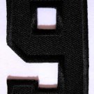 NUMBER NINE NO.9 #9 Black Embroidered Iron on Patch