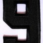 NUMBER NINE NO.9 #9 Black Embroidered Iron on Patch