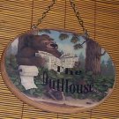 Bear Wall Plaque Sign Outhouse Door Wood Lodge Cabin