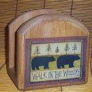 Bear Napkin Holder Solid Wood Lodge Kitchen Cabin New Bear Napkin Holder Solid Wood Lodge Kitchen Cabin New