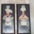 Wall Plaque Fat Chef Pictures Hooks Decor set 2 Brick Bistro Kitchen Decoration Wall Plaque Fat Chef Pictures Hooks Decor set 2 Brick Bistro Kitchen Decoration