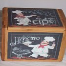 Recipe Box Fat Chef Bamboo Chalk Board Looking picture Bistro Waiter Kitchen Recipe Box Fat Chef Bamboo Chalk Board Looking picture Bistro Waiter Kitchen