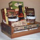 Gift Basket 2 Mugs Folgers Coffee Candy Creme Syrup Hot Chocolate Wood Crate