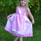 Vintage Inpired Pink and Eyelet Lace Knotted Apron Dress Sizes 3-8 Free Shipping