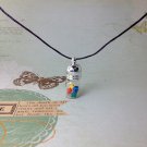 miniature origami paper star glass vial necklace