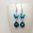 origami paper crane earrings something blue