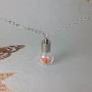 bottle necklace, miniature origami paper cranes necklace, glass bottle