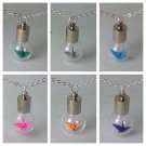 origami crane necklace glass bottle vial / great gift for wedding, Valentine's Day origami jewelry