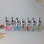 miniature origami paper crane glass vial necklace (light blue)