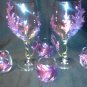 Purple and Blue Leaf Candle Holders in your choice of glass single or set