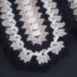 61" x 47" Handcrafted Afghan in White, Black and Tan