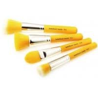 BDELLIUM TOOLS Yellow Bamboo Foundation Brush Set, 4 eco friendly brushes