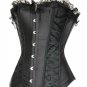 Large Black Satin Corset with Side Lacing