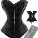 Black Brocade Steel Boned Corset XX-Large