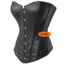 Black Faux Leather Gothic Bustier Corset 5XL