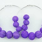 Basketball Wives Earrings, Purple, Mixed Bead Sizes
