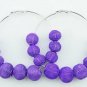 Basketball Wives Earrings, Purple, Mixed Bead Sizes