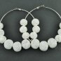 Basketball Wives Earrings, Silver, Mixed Bead Sizes