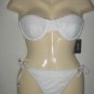 GUESS CROCHET 2PC WHITE UNDERWIRED BRA SWIMSUIT NWT M