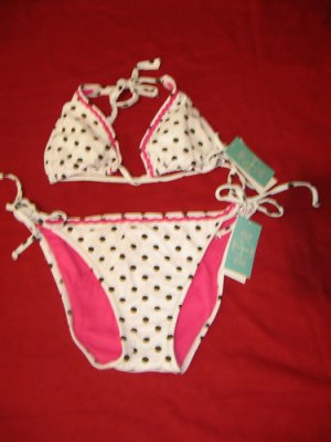 AQUA 2 PCS Bikini Swimsuit Polka Dots Size Large.