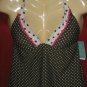 NWT AQUA OLIVE WITH PINK TRIM MEDIUM TANKINI TOP $74.00