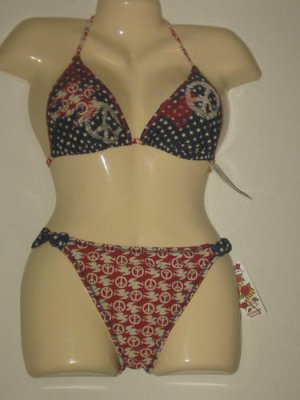 LUCKY BRAND BATHING 2PCS HIPSTER BIKINI swimsuit NWT L