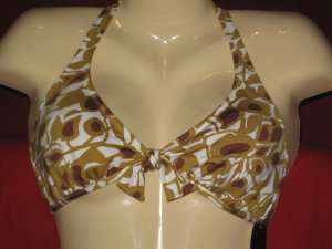 BCBG MAXAZRIA Brown Floral  Bikini  Swimsuit,Top NWT. Size :M