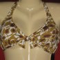 BCBG MAXAZRIA Brown Floral  Bikini  Swimsuit,Top NWT. Size :M