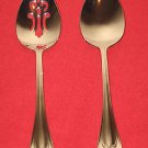 REED & BARTON LUXURY 18/8 STAINLESS"ROSELAND" 2PC SERV SET( MADE IN KOREA )"NIB.