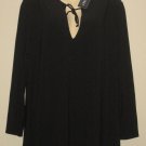 ANNE COLE COLLECTION SWIM SUIT COVER-UP TOP BLACK SIZE:M NWT $78.00
