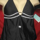 NWT AQUA SWIMSUIT TANKINI TOP BLACK SIZE MEDIUM $ 82.00