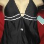NWT AQUA SWIMSUIT TANKINI TOP BLACK SIZE MEDIUM $ 82.00