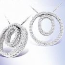  1/4Ct. Double Circle Diamond Pendant in 14K White Gold