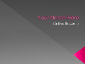 Online Resume