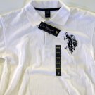 WHITE U.S. POLO ASSN. KIDS SIZE W/ LARGE BLUE POLO ICON