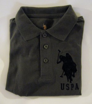 OLIVE GREEN U.S POLO ASSN. KIDS SIZE WITH BLACK POLO ICON