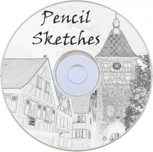 Pencil Sketch Backgrounds, ARt CDROM