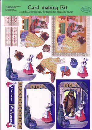Goldilocks and a bear 3D card making kit