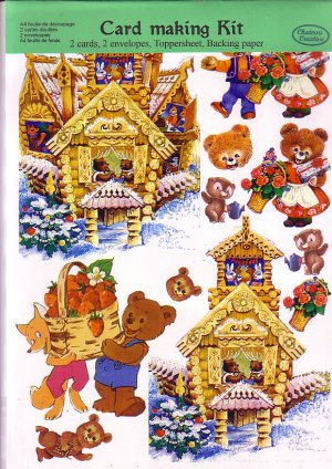 The golden house and the bears 3D card making kit