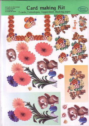 Bears amongst the flowers 3D cardmaking kit