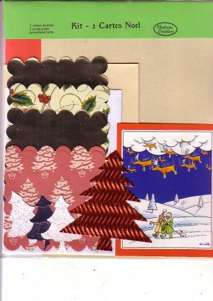 Flying reindeer Christmas card making kit