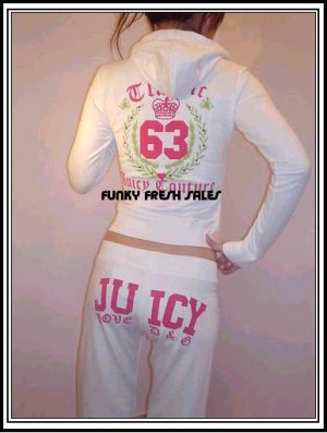 NWT White Authentic Juicy Couture Classic 63 Set Size Large