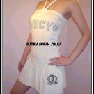 NWT Authentic White Juicy Couture Velour Halter Dress Size Large