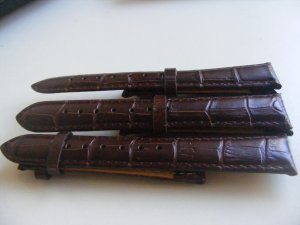 3 pieces 18mm brown leather watch bracelet band strap