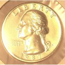 1987-P Washington Quarter GEM BU #0196