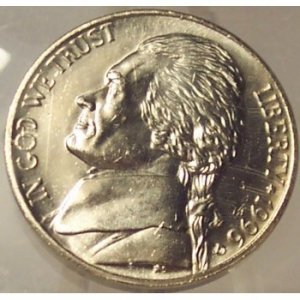1996-D Jefferson Nickel MS64 FULL STEPS In the Cello #0210