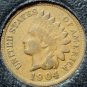 1904 Indian Head Cent F12 FULL LIBERTY #0241