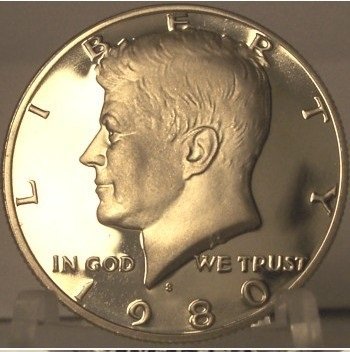 1980-S Deep Cameo Proof Kennedy Clad Half Dollar #0857