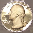 1984-S Deep Cameo Clad Proof Washington Quarter #0872