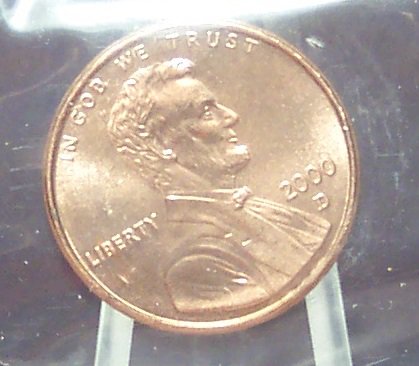 2000-D Lincoln Memorial Penny BU In the Cello #0716